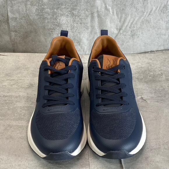 NEW YORK & COMPANY Men's Navy Fabric Dixon Round-Toe Lace-Up Sneakers SZ 11 - Picture 3 of 11